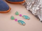 Turquoise, Varascite and Gemstone Earrings