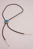 Kingman Turquoise and Crystal Bolo