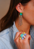 Kingman Turquoise and Crystal Earrings