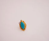 The Gem and Turquoise Gold Ring (Size 7)
