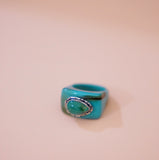 Turquoise and Resin Ring (7.5)