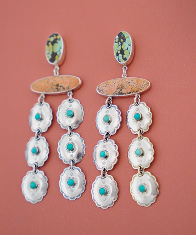 Turquoise Concho Earrings