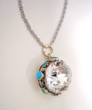Turquoise and Crystal Necklace (18”)