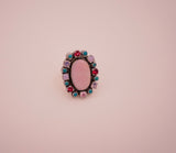 Pink Conch and Turquoise Ring (7.5)