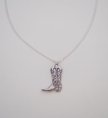 The Sterling MUD Boot Necklace (18”)