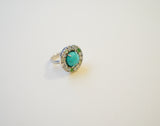 Kingman Turquoise and Gem Ring (Size 6.5)
