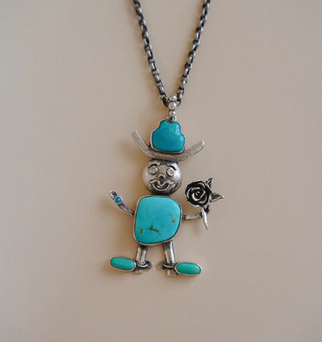 The Turquoise Cowboy Necklace (18”)