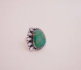 Kingman Turquoise and Gem Ring (Size 7.5)