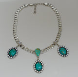 Kingman Turquoise and Gem Necklace