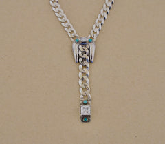 HK x MUD Turquoise and Sterling Buckle Necklace (17”)