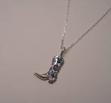 Gem & Turquoise Boot Necklace (18”)