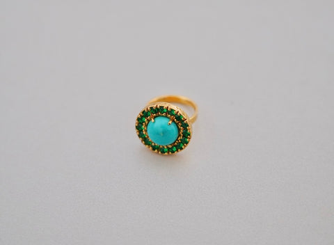 Gold Vermeil Gem and Turquoise Ring (7)