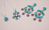 Kingman Turquoise and Crystal Earrings
