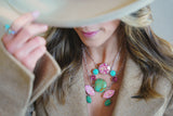 Turquoise and Crystal Naja Necklace (18”)