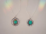 Hand Stamped Turquoise Pendent (18”)