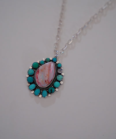 Opal and Kingman Turquoise Necklace (18”)