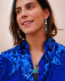Turquoise Star and Gem Hoops