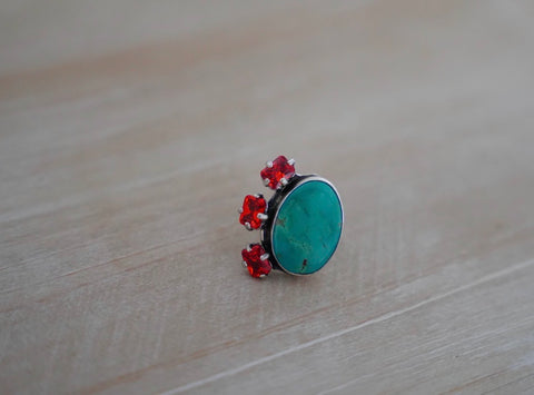 Gem and Turquoise Ring (Size 7)