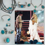 Turquoise and Crystal Beaded Necklace