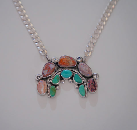 Opal and Royston Turquoise Necklace (16”-18”)