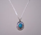 Stamped Turquoise Pendent (18”)