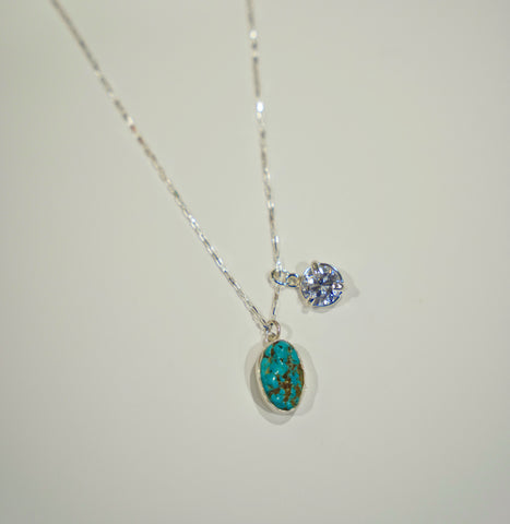 Gem and Turquoise Necklace (16”)