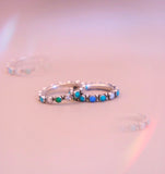 Kingman and Rose Cut Moissanite Eternity Band (Size 7)