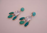 Turquoise and Gem Chandelier Earrings