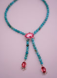 Crystal and Kingman Turquoise Bolo