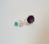 Crystal and Turquoise Ring (Size 9)