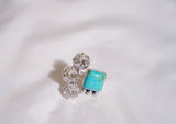 Kingman Turquoise and Crystal Ring (Size 7)
