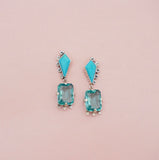 Turquoise and Gem Earrings
