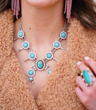 The Perfect Turquoise and Gem Squash Blossom