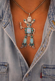 Cultured Opal and Turquoise Singing Cowboy Statement Necklace