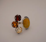 Crystal and Blue Moon Turquoise Ring (7.5)