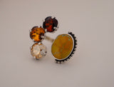 Crystal and Blue Moon Turquoise Ring (7.5)