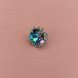 Crystal and Kingman Turquoise Ring (Size 8)