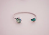 Turquoise and Crystal Cuff