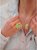 The Gem and Turquoise Gold Ring (Size 8)