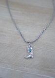 Turquoise Boot Necklace (16”)
