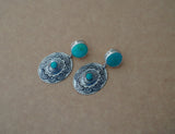 Kingman Turquoise Concho Earrings