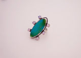 Turquoise and Pink Gem Ring (Size 8.5)