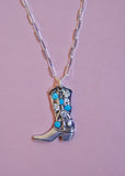 Turquoise Boot Necklace (16”)