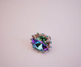Crystal and Kingman Turquoise Ring (Size 8)