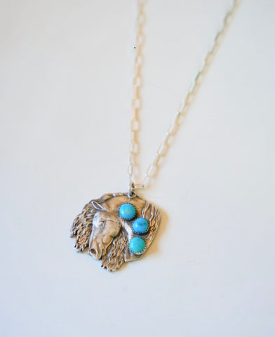 Heavy Horse Turquoise Necklace (18”)
