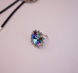 Crystal and Kingman Turquoise Ring (Size 8)