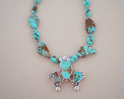 Naja and Beaded Turquoise Necklace