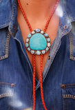 Large Kingman and Golden Hill Turquoise Cluster Bolo