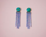 Kingman Turquoise and Crystal Earrings