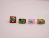 Turquoise and Green Resin Ring (7.5)